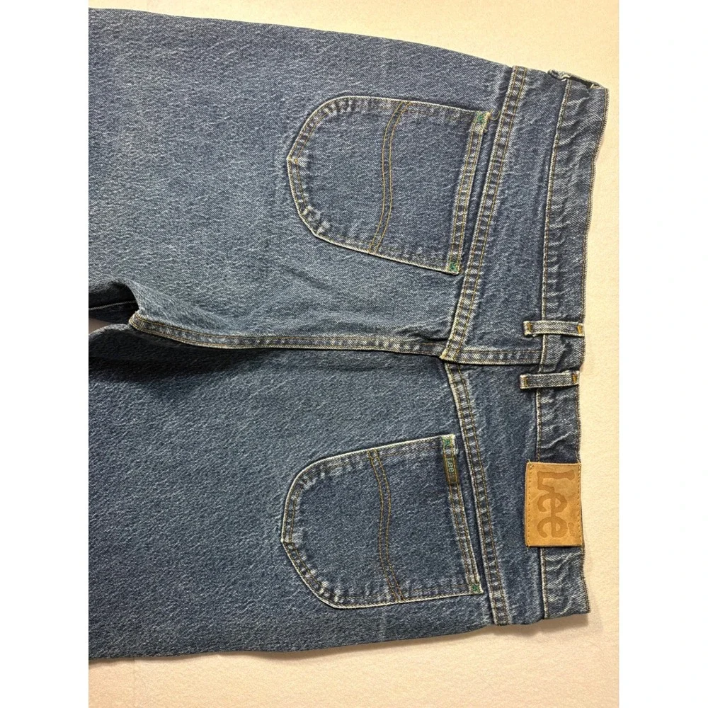 Vintage Lee Jeans Mens 38x34 Blue Denim Straight Leg Made in USA 100% Cotton